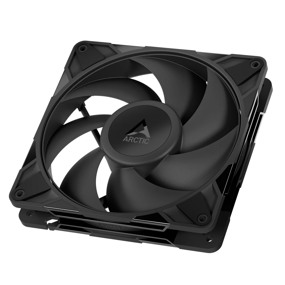 A large main feature product image of ARCTIC P14 Pro PST 140mm Performance PWM Fan 5-Pack (Black)