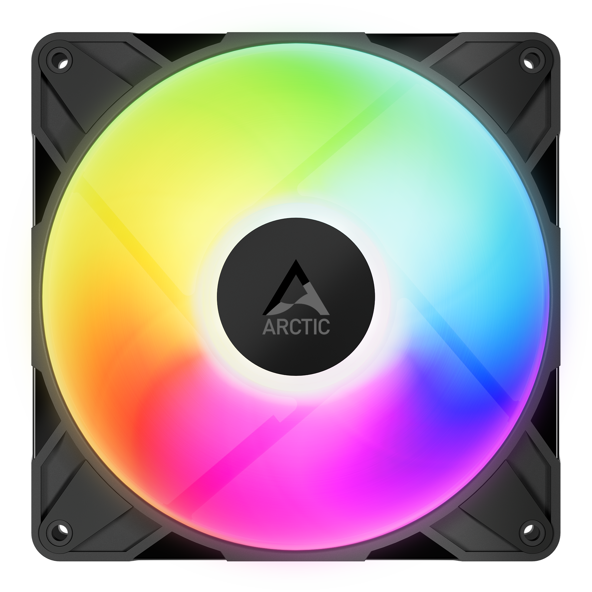 A large main feature product image of ARCTIC P14 Pro ARGB 140mm Performance PWM Fan (Black)