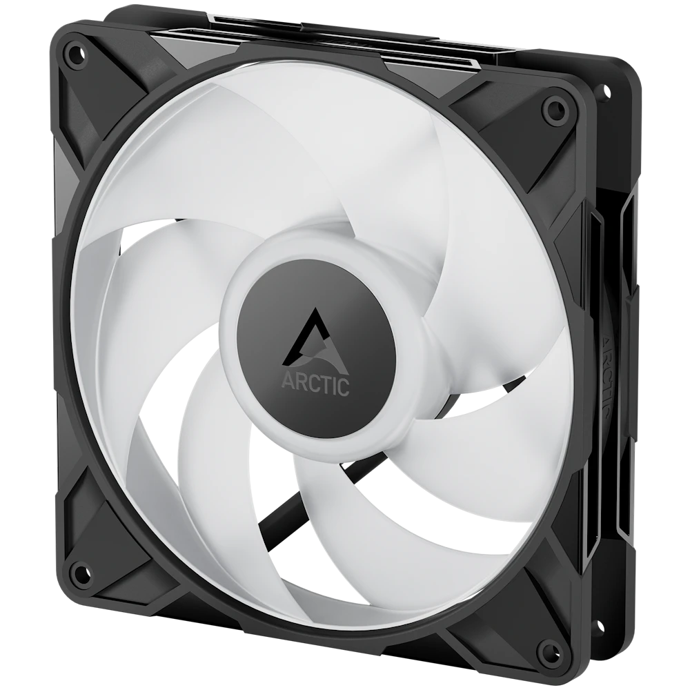 A large main feature product image of ARCTIC P14 Pro ARGB 140mm Performance PWM Fan 3-Pack (Black)