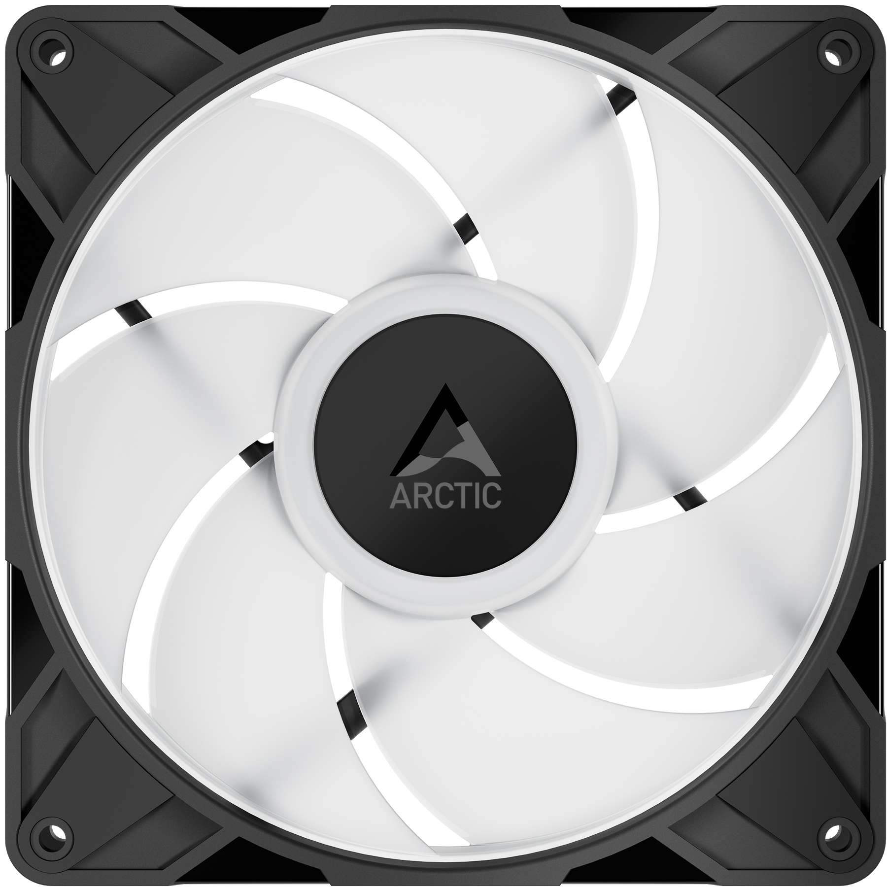 A large main feature product image of ARCTIC P14 Pro ARGB 140mm Performance PWM Fan 3-Pack (Black)