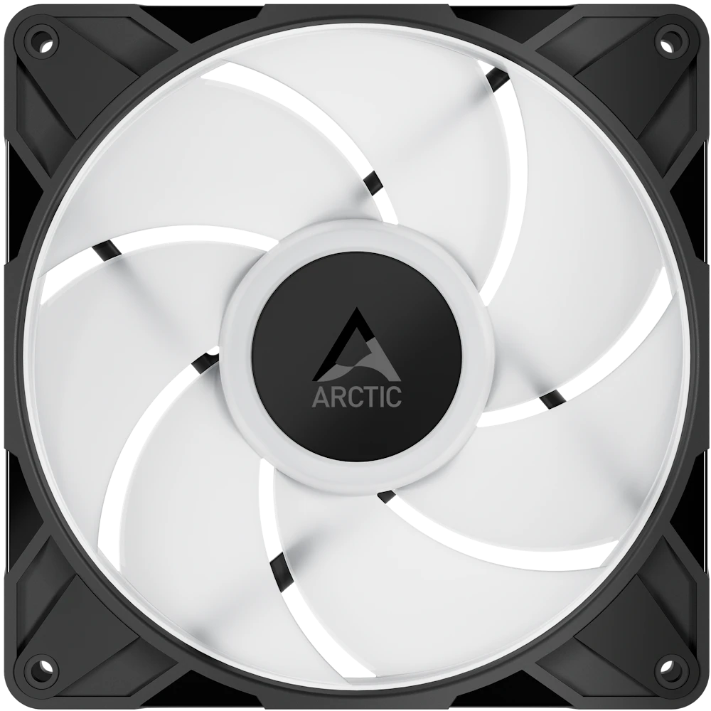 A large main feature product image of ARCTIC P14 Pro ARGB 140mm Performance PWM Fan 3-Pack (Black)