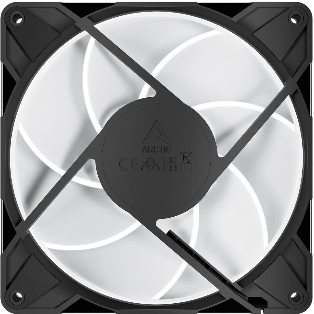 A large main feature product image of ARCTIC P14 Pro ARGB 140mm Performance PWM Fan 3-Pack (Black)