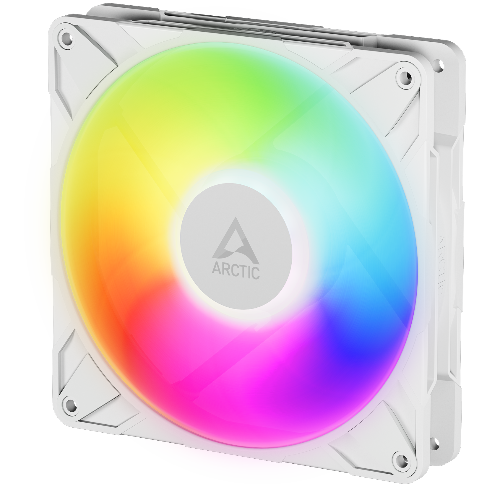 A large main feature product image of ARCTIC P14 Pro ARGB 140mm Performance PWM Fan (White)