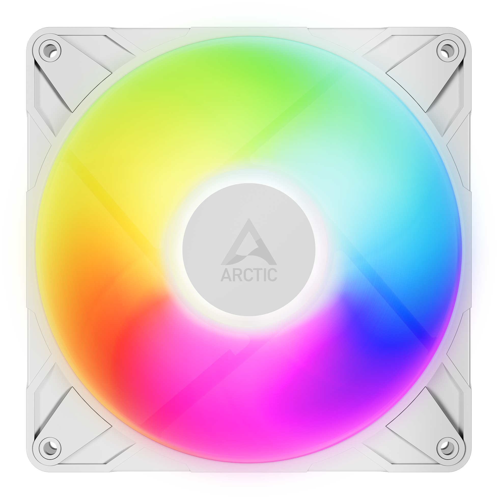 A large main feature product image of ARCTIC P14 Pro ARGB 140mm Performance PWM Fan (White)