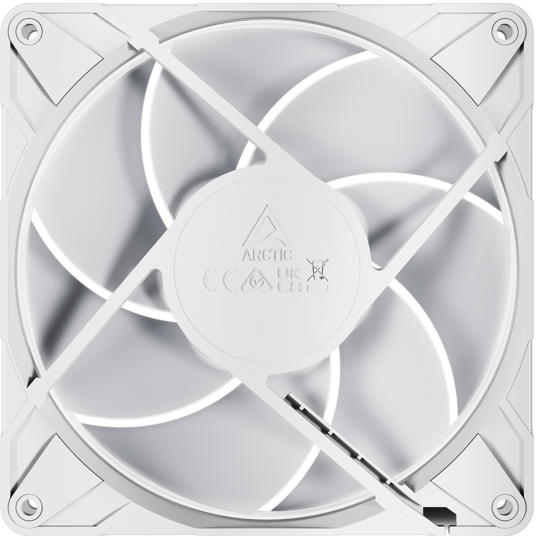 A large main feature product image of ARCTIC P14 Pro ARGB 140mm Performance PWM Fan (White)