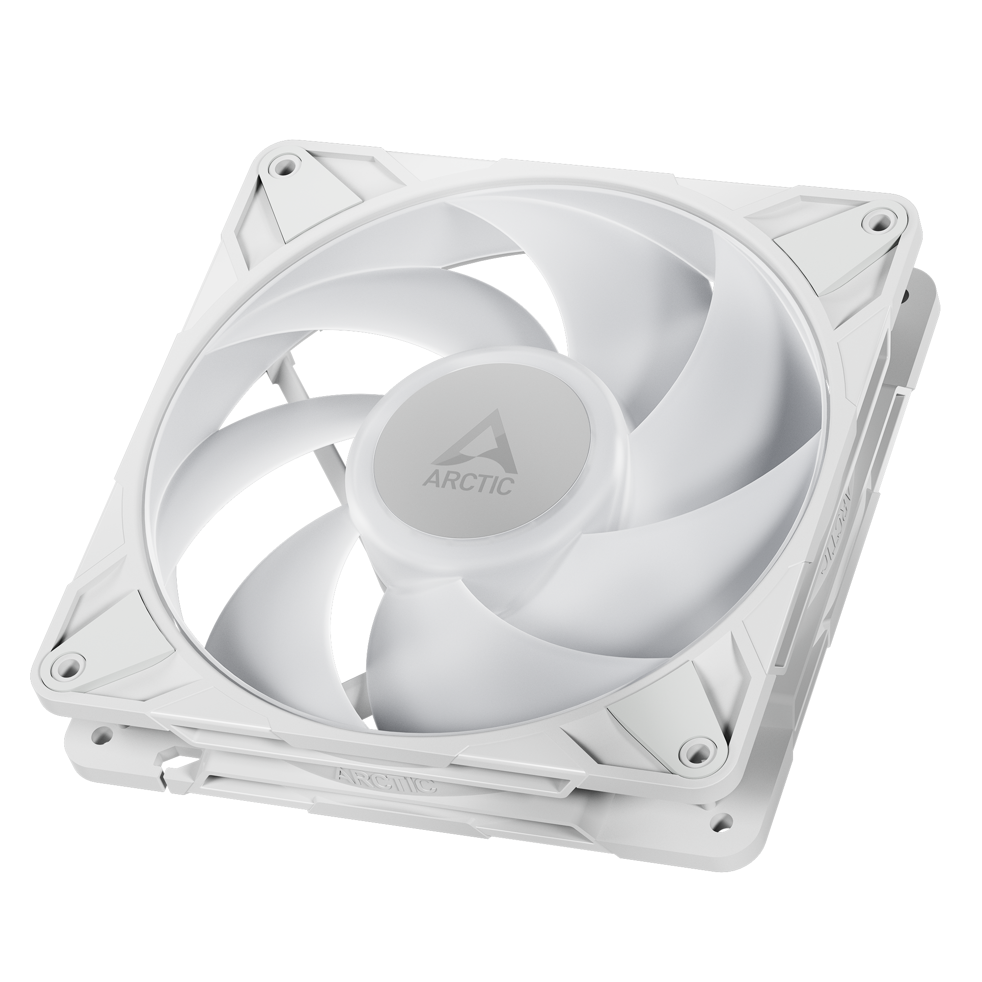 A large main feature product image of ARCTIC P14 Pro ARGB 140mm Performance PWM Fan (White)