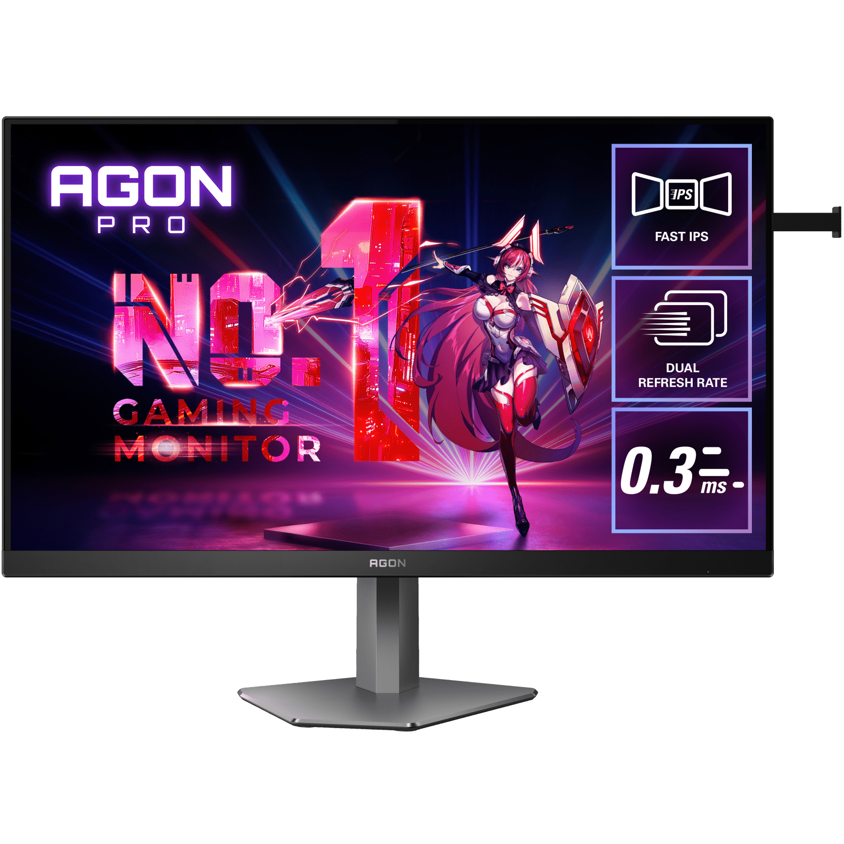 A large main feature product image of AOC Gaming AG276UZ - 27" 1080p 480Hz / 4K 2160p 240Hz Dual-Mode Fast IPS Monitor