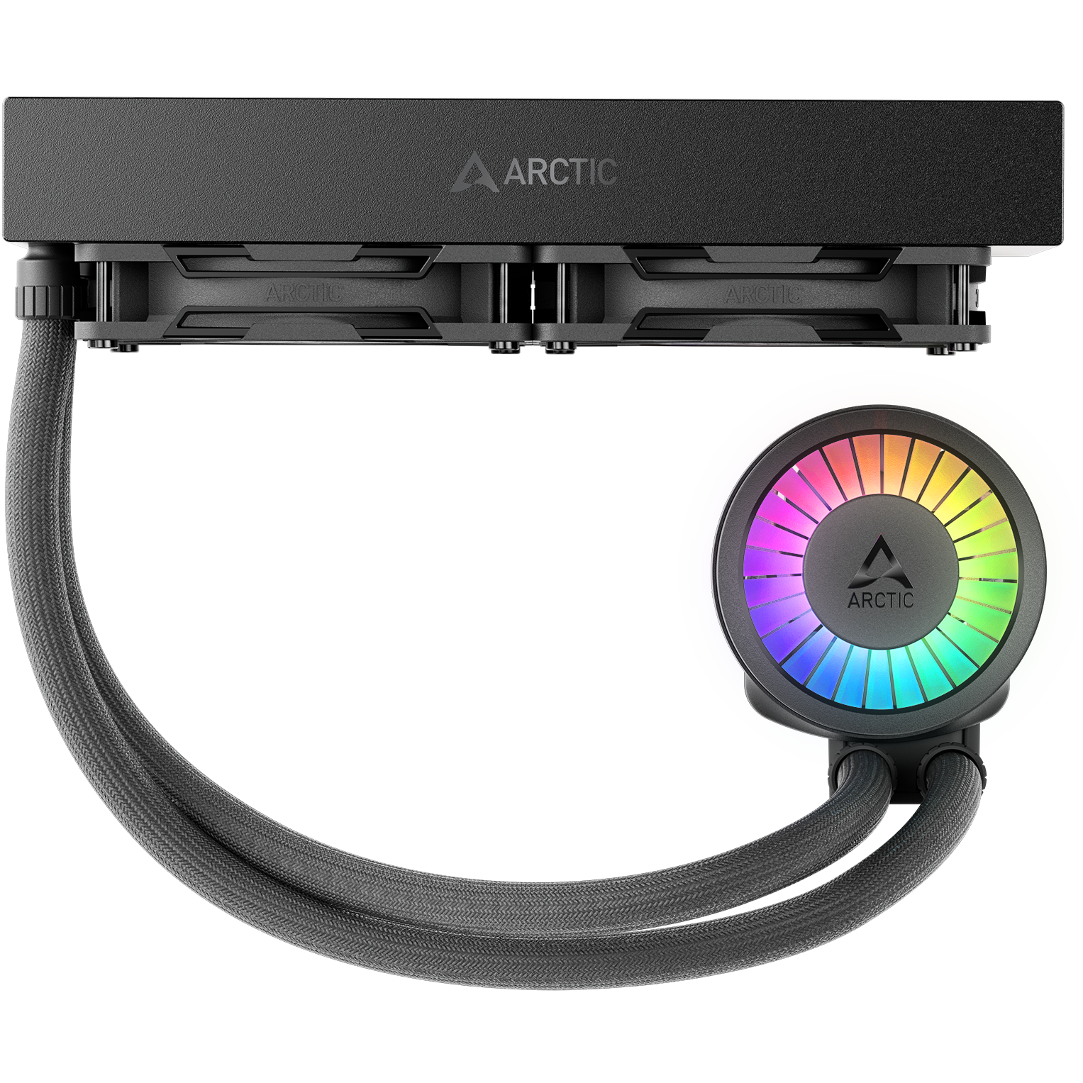 A large main feature product image of ARCTIC Liquid Freezer III Pro 240mm ARGB AIO Liquid CPU Cooler (Black)