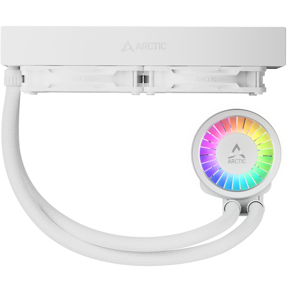 A large main feature product image of ARCTIC Liquid Freezer III Pro 240mm ARGB AIO Liquid CPU Cooler (White)