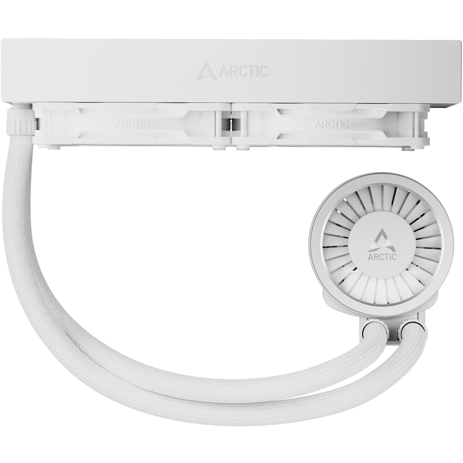 A large main feature product image of ARCTIC Liquid Freezer III Pro 240mm ARGB AIO Liquid CPU Cooler (White)