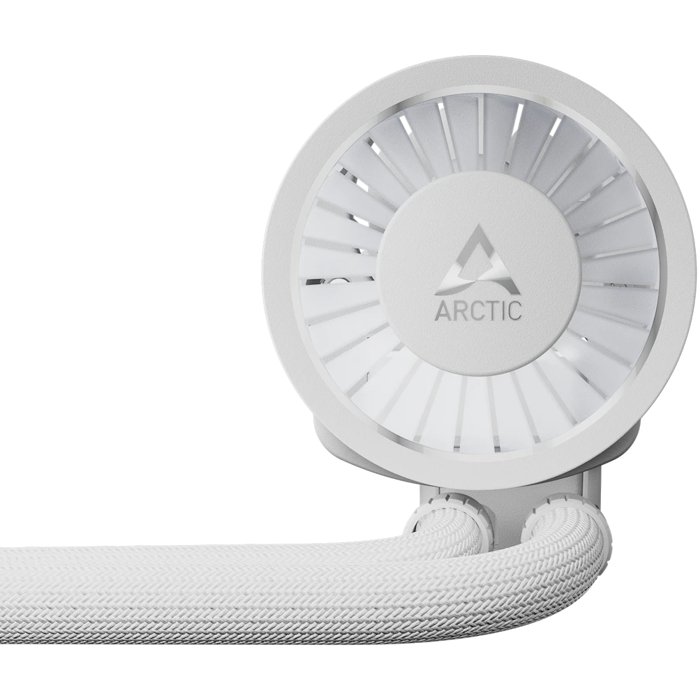 A large main feature product image of ARCTIC Liquid Freezer III Pro 240mm ARGB AIO Liquid CPU Cooler (White)