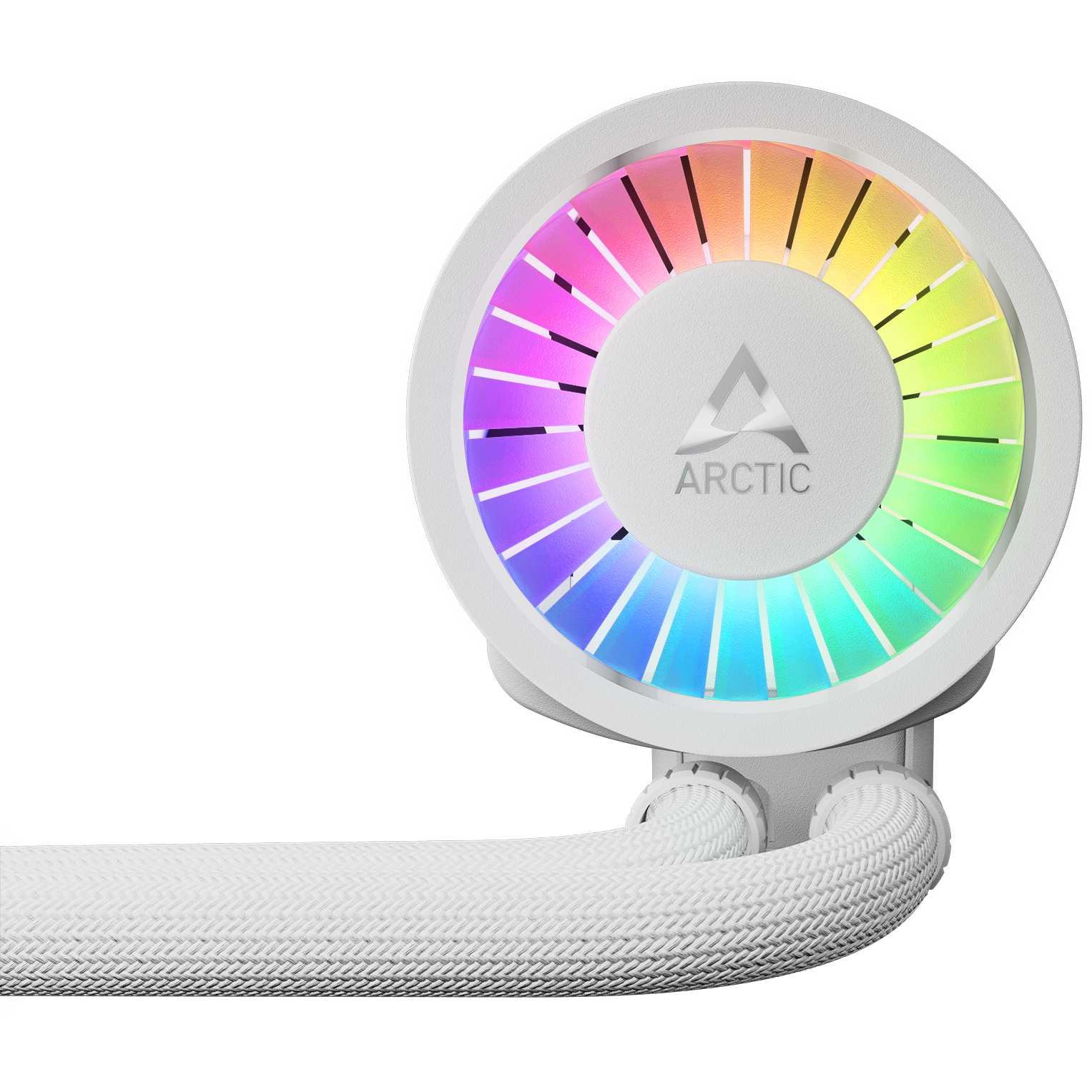 A large main feature product image of ARCTIC Liquid Freezer III Pro 280mm ARGB AIO Liquid CPU Cooler (White)