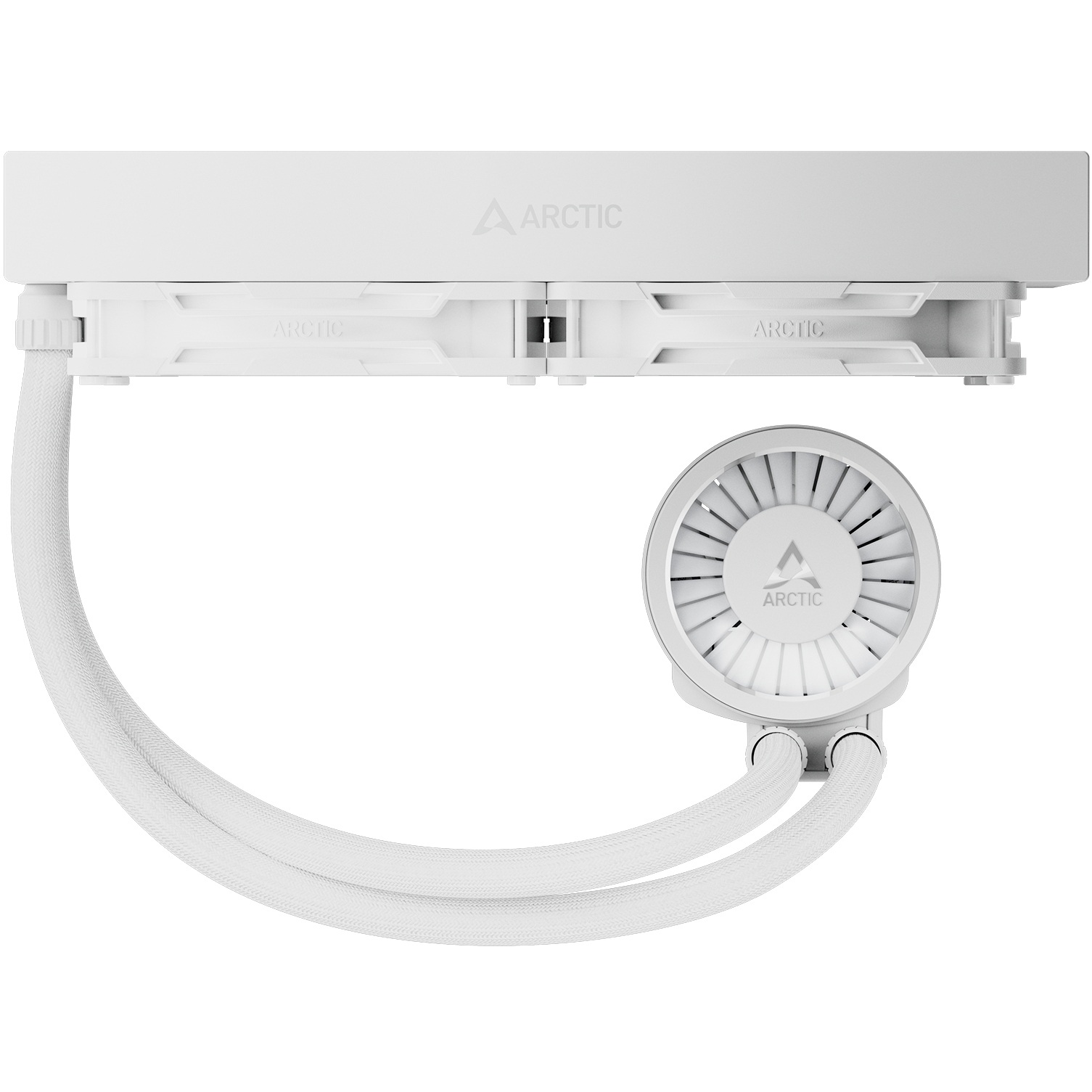 A large main feature product image of ARCTIC Liquid Freezer III Pro 280mm ARGB AIO Liquid CPU Cooler (White)