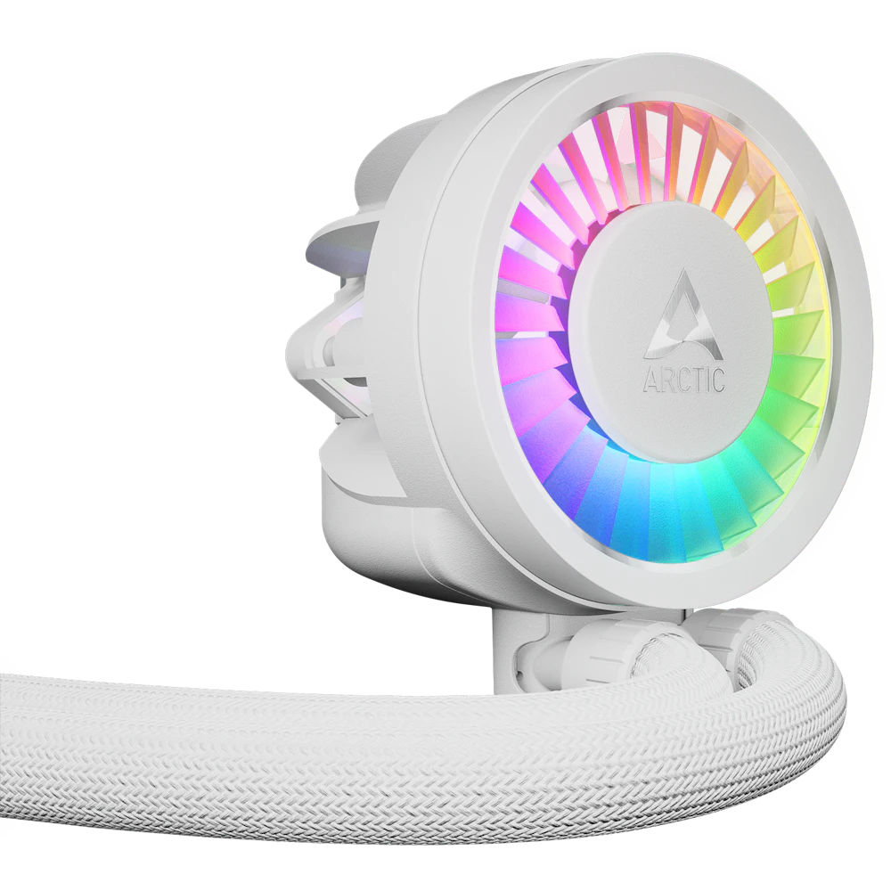 A large main feature product image of ARCTIC Liquid Freezer III Pro 420mm ARGB AIO Liquid CPU Cooler (White)