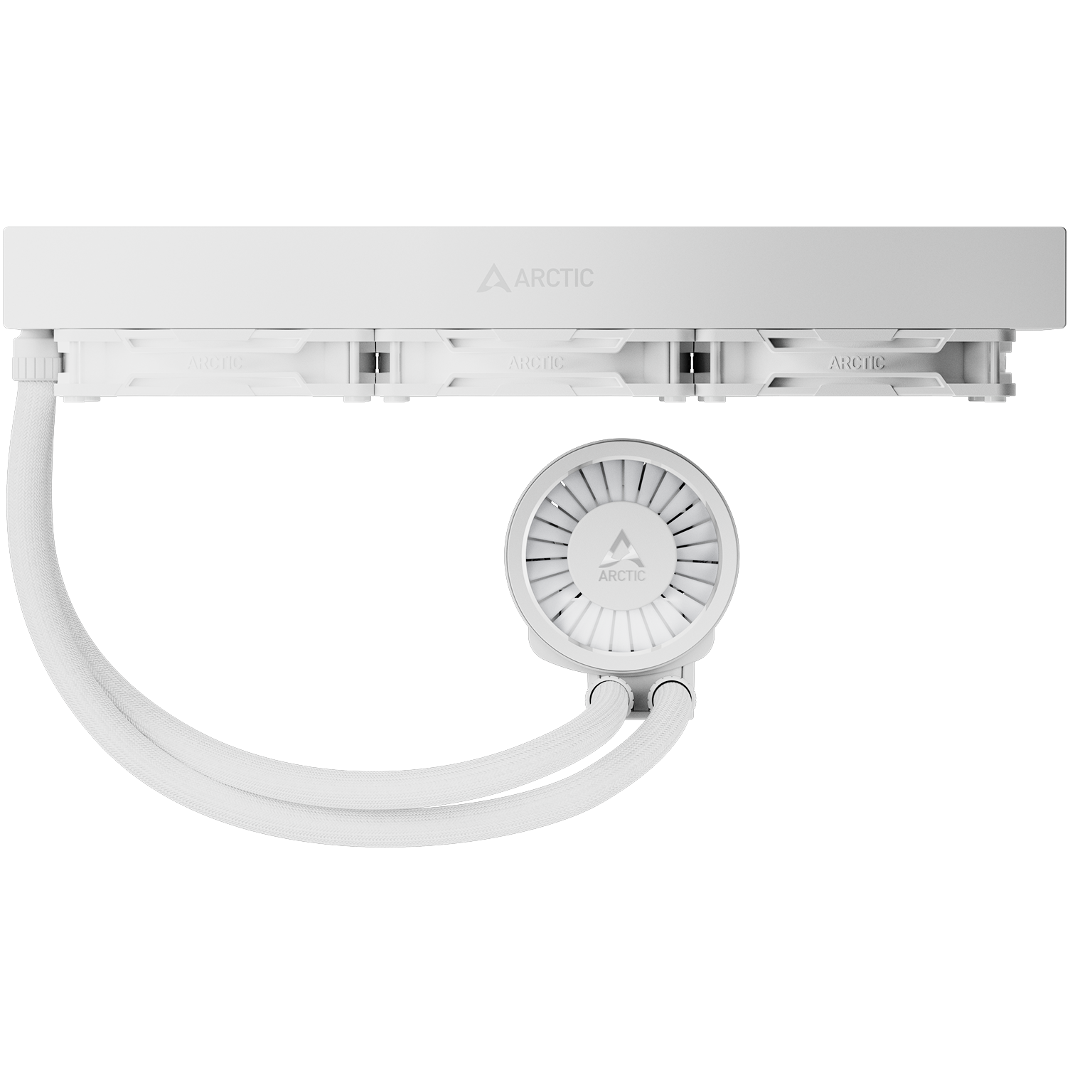 A large main feature product image of ARCTIC Liquid Freezer III Pro 360mm ARGB AIO Liquid CPU Cooler (White)