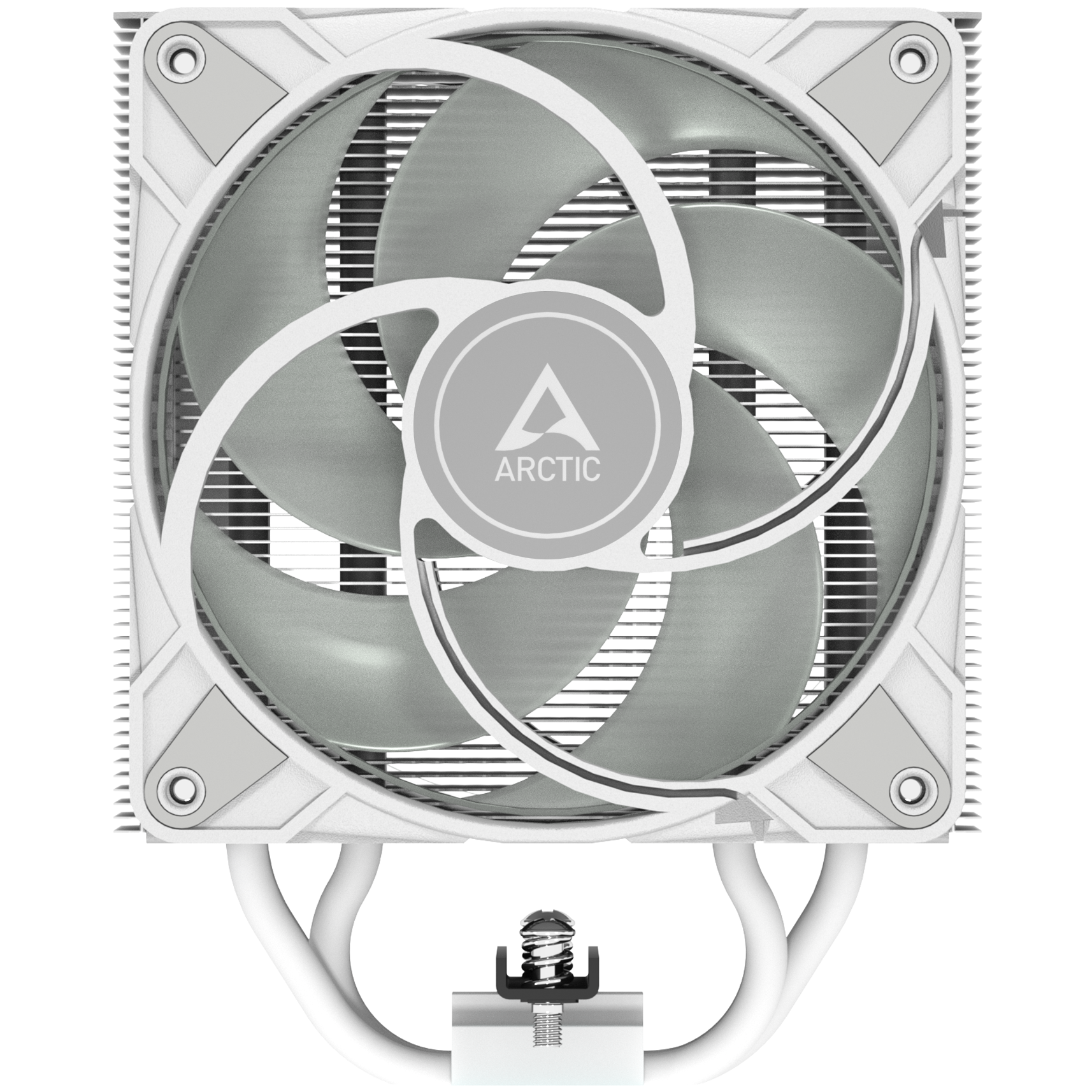 A large main feature product image of ARCTIC Freezer 36 ARGB Dual-Tower CPU Cooler (White)