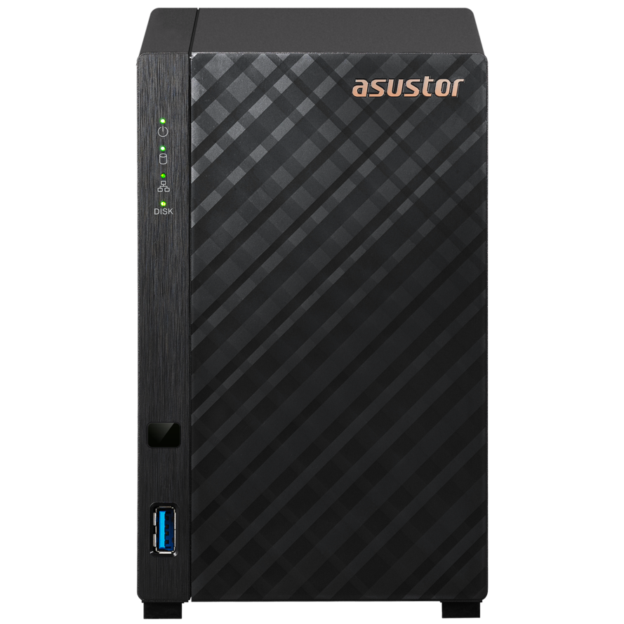 A large main feature product image of Asustor Drivestor 2 Lite 2-Bay NAS - 1.7GHz Quad-Core, 1GB RAM, 1GbE
