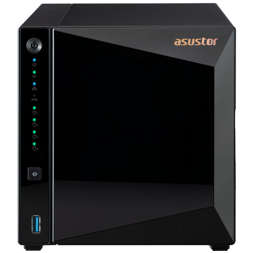 A large main feature product image of Asustor Drivestor 2 Pro Gen2 4-Bay NAS - 1.7GHz Quad-Core, 2GB RAM, 2.5GbE