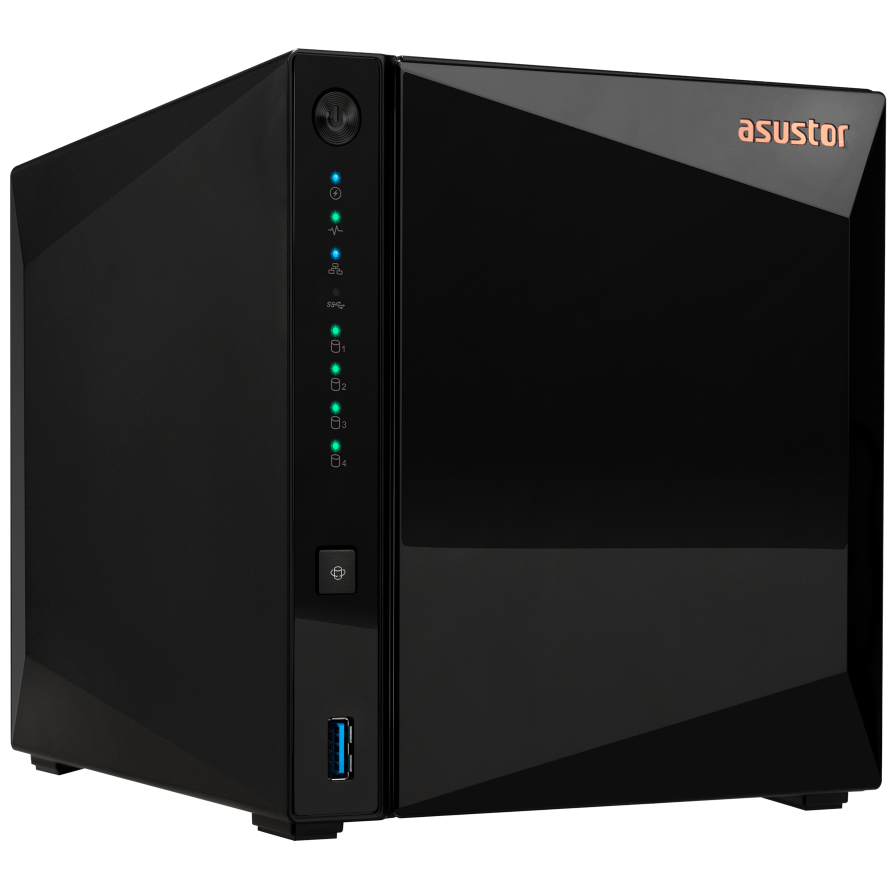 A large main feature product image of Asustor Drivestor 2 Pro Gen2 4-Bay NAS - 1.7GHz Quad-Core, 2GB RAM, 2.5GbE