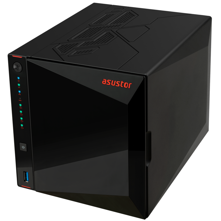 A large main feature product image of Asustor Nimbustor 4 Gen2 Tower 4-Bay NAS - (2.0GHz Quad-Core, 4GB RAM, Dual 2.5GbE