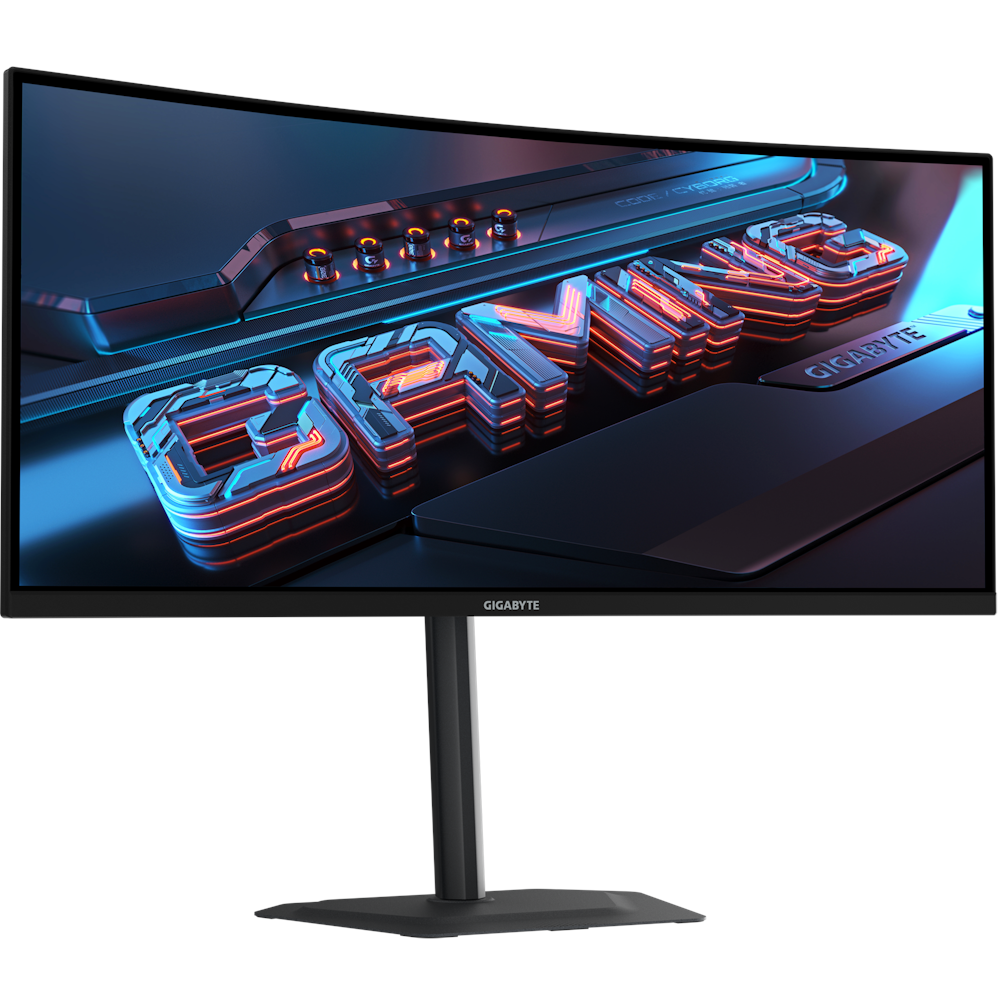 A large main feature product image of Gigabyte G34WQC2 - 34" Curved 1440p Ultrawide 200Hz VA Gaming Monitor