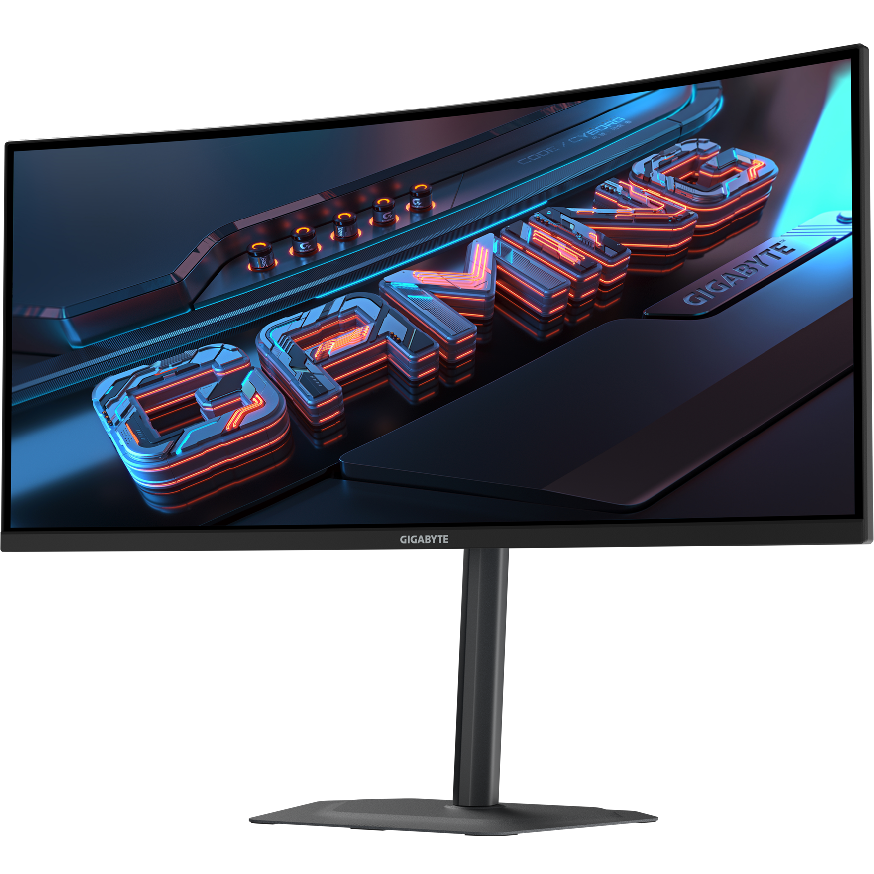 A large main feature product image of Gigabyte G34WQC2 - 34" Curved 1440p Ultrawide 200Hz VA Gaming Monitor