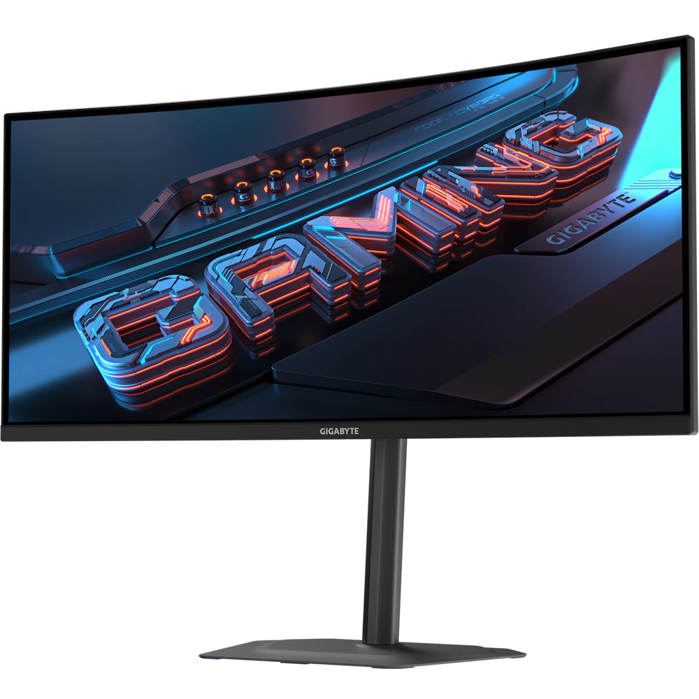 A large main feature product image of Gigabyte G34WQC2 - 34" Curved 1440p Ultrawide 200Hz VA Gaming Monitor