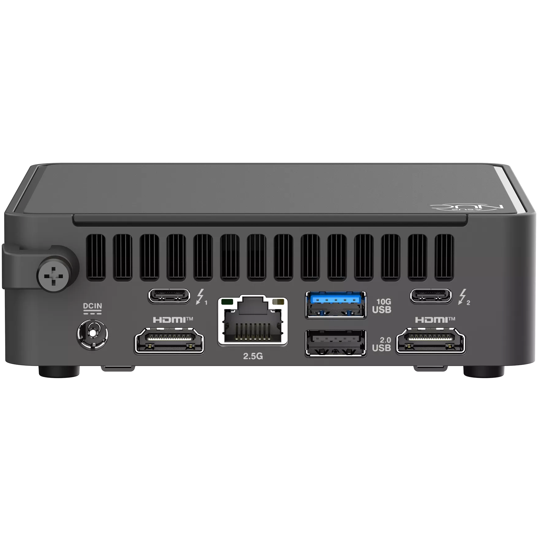 A large main feature product image of ASUS NUC 15 Pro Core 7 240H Slim Barebones Mini PC