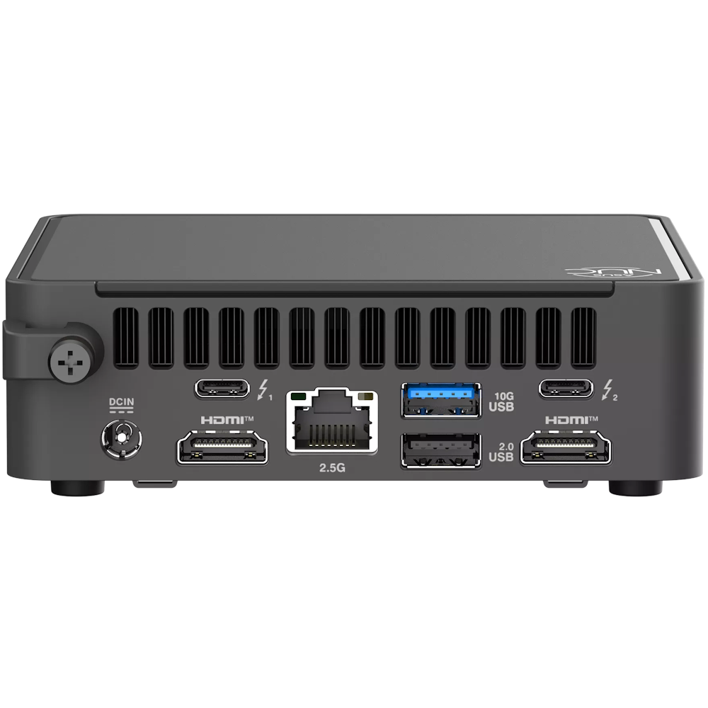 A large main feature product image of ASUS NUC 15 Pro Core 7 240H Slim Barebones Mini PC