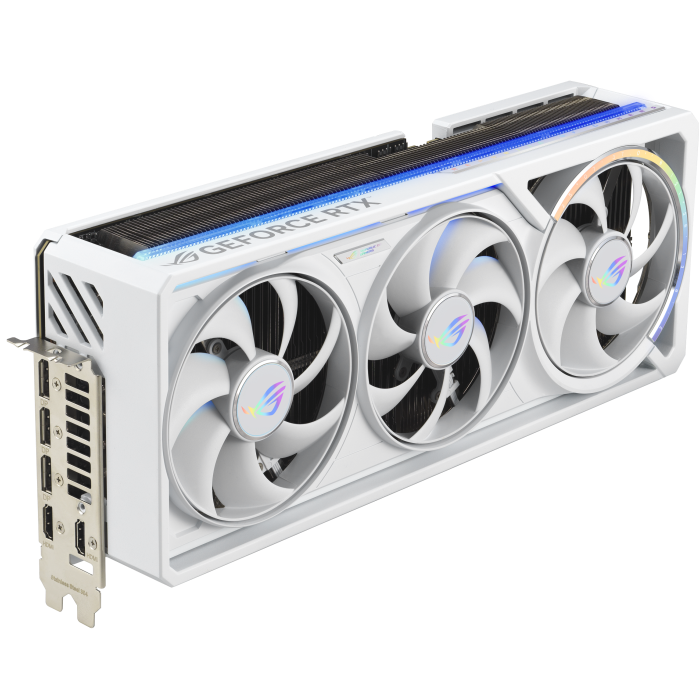 A large main feature product image of ASUS GeForce RTX 5080 ROG Astral Gaming OC 16GB GDDR7 - White