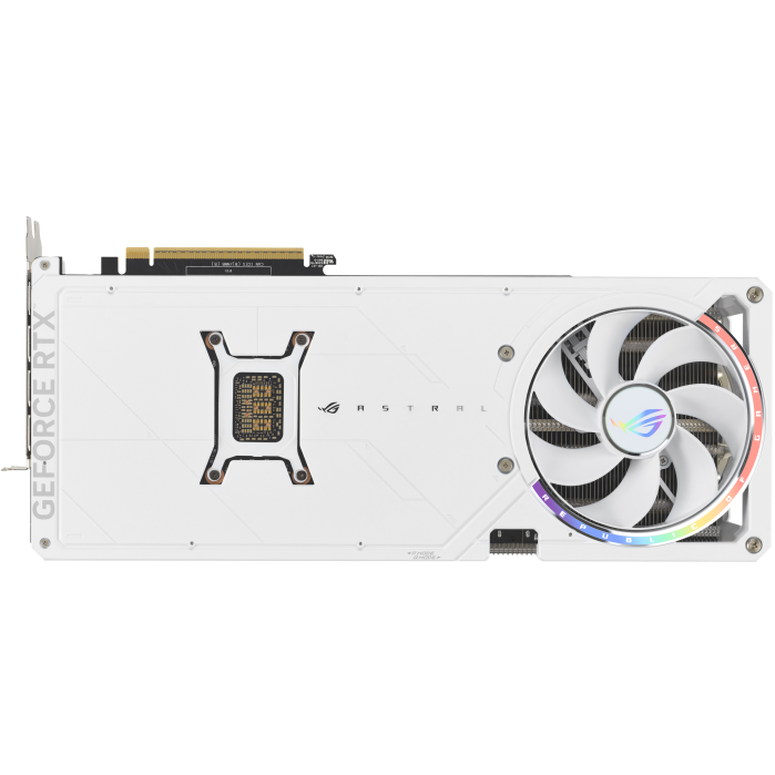A large main feature product image of ASUS GeForce RTX 5080 ROG Astral Gaming OC 16GB GDDR7 - White