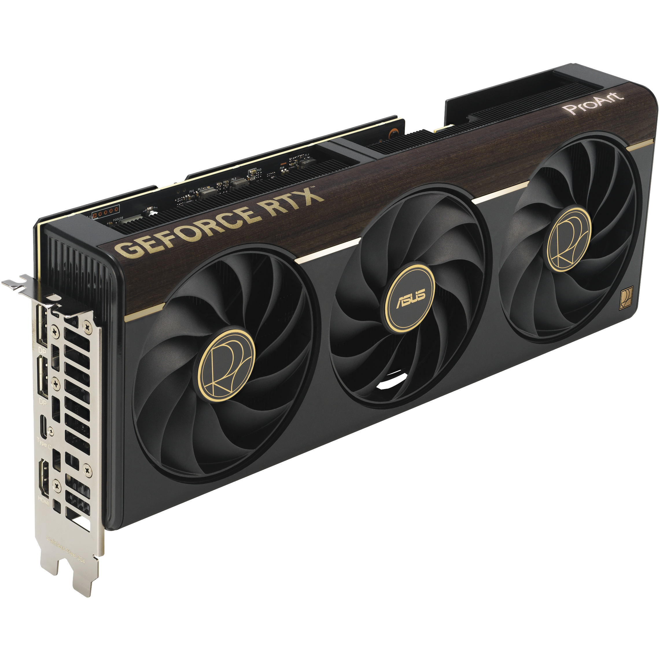 A large main feature product image of ASUS GeForce RTX 5080 ProArt OC 16GB GDDR7