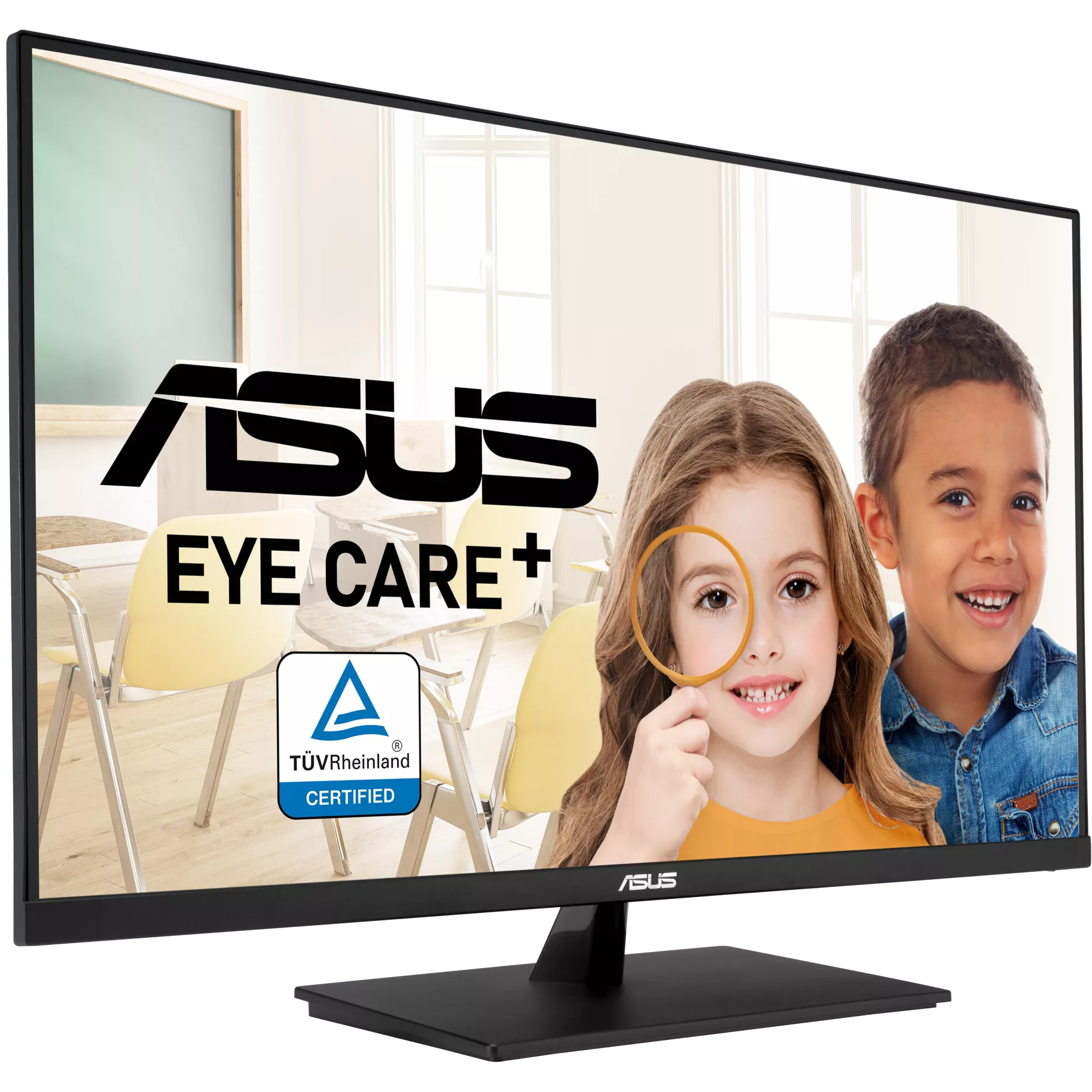 A large main feature product image of ASUS Eye Care VP327Q - 32" 2160p 60Hz VA Monitor