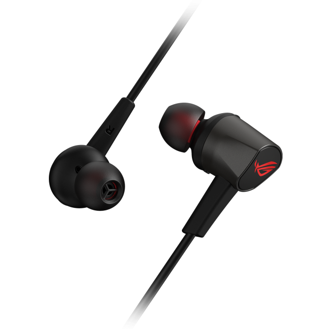 A large main feature product image of ASUS ROG Cetra II Core In-Ear Gaming Headphones