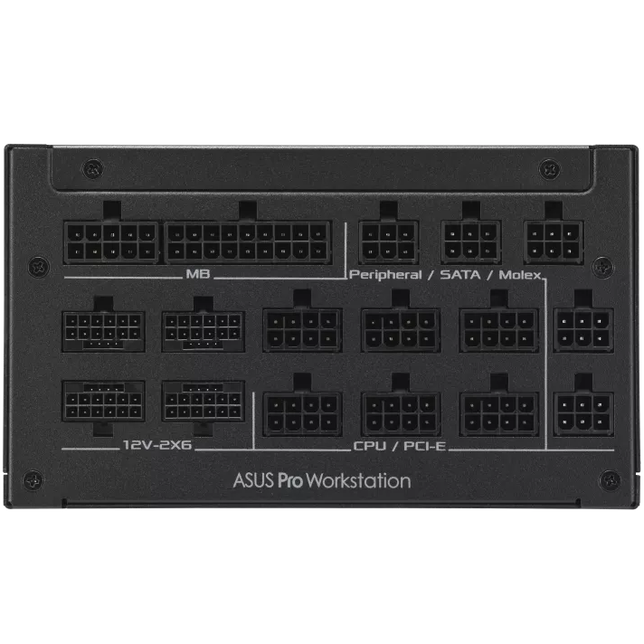 A large main feature product image of ASUS Pro WS 2200W Platinum PCIe 5.0 ATX Modular PSU