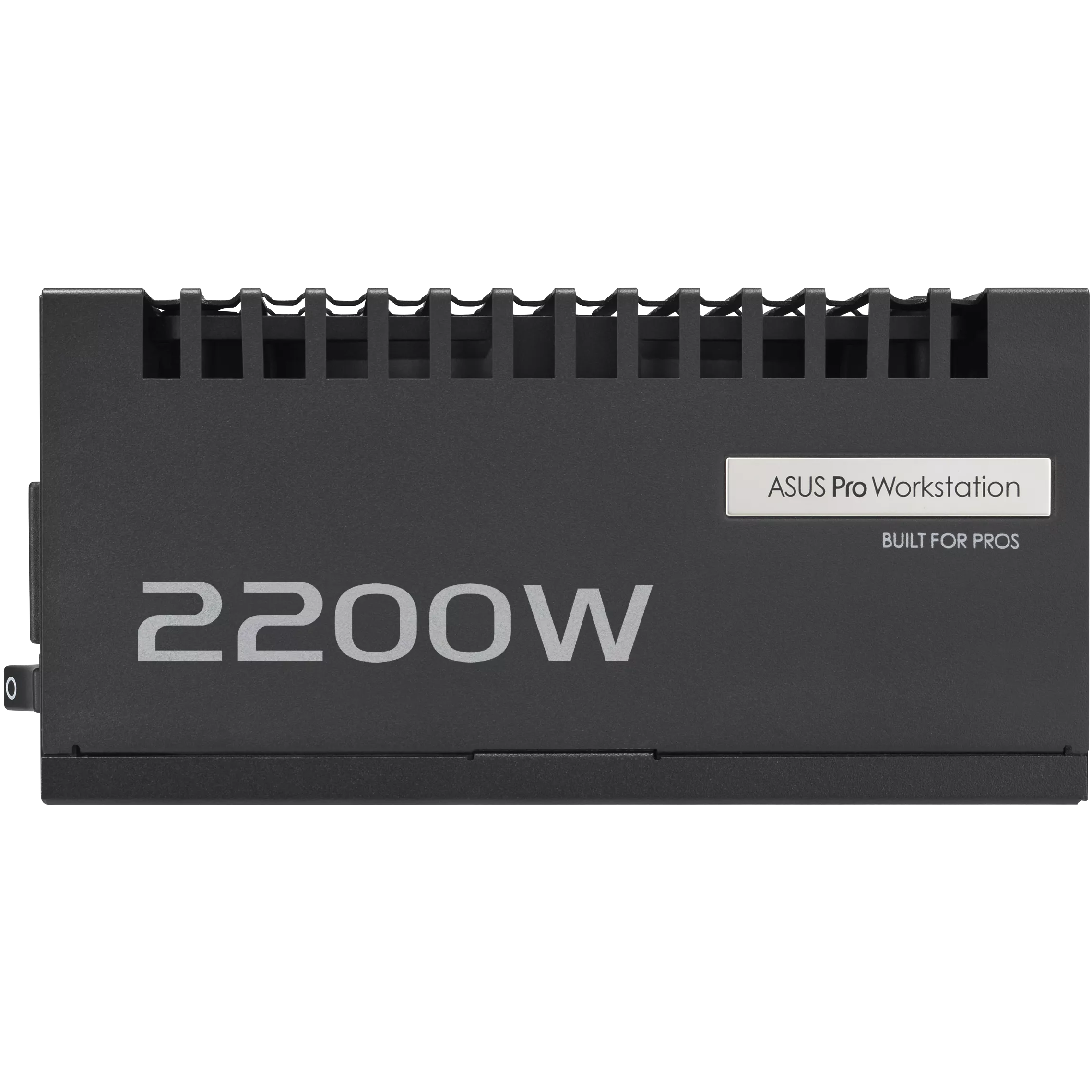 A large main feature product image of ASUS Pro WS 2200W Platinum PCIe 5.0 ATX Modular PSU