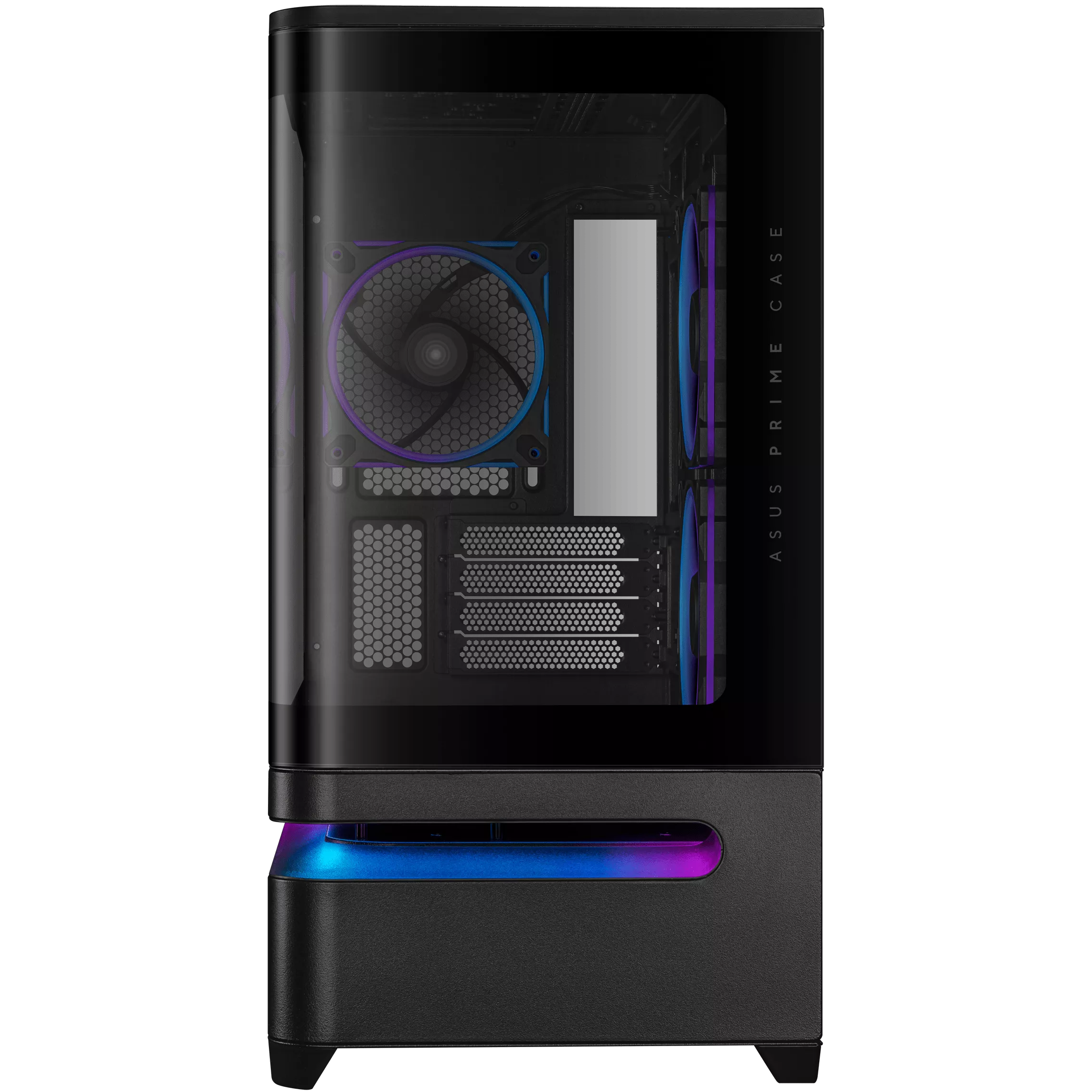 A large main feature product image of ASUS PRIME AP202 ARGB mATX Case - Black