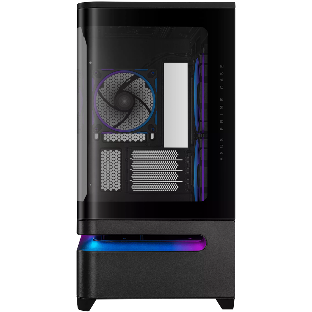 A large main feature product image of ASUS PRIME AP202 ARGB mATX Case - Black