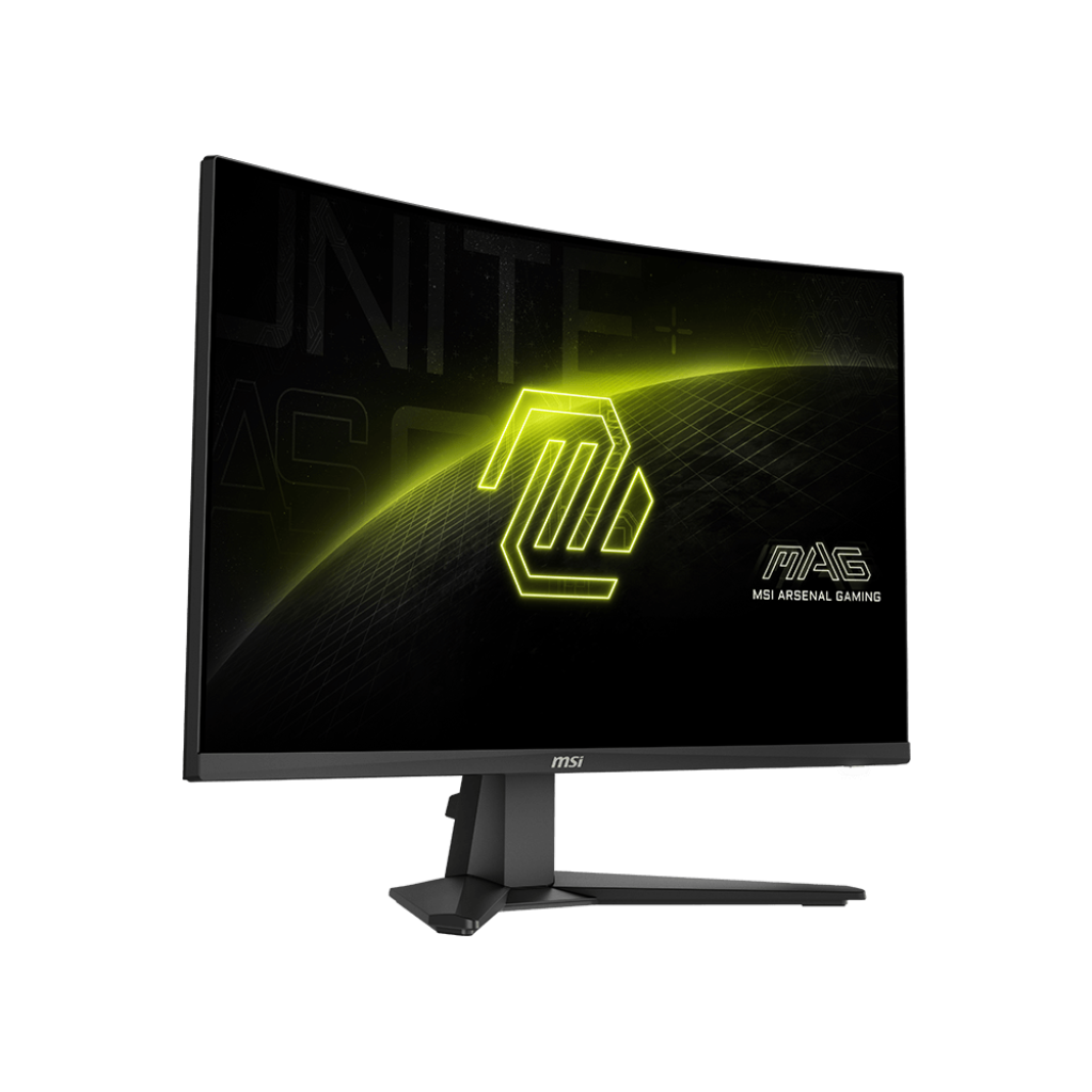 A large main feature product image of EX-DEMO MSI MAG 27C6F E20 - 27" Curved 1080p 200Hz 0.5ms Fast VA Gaming Monitor