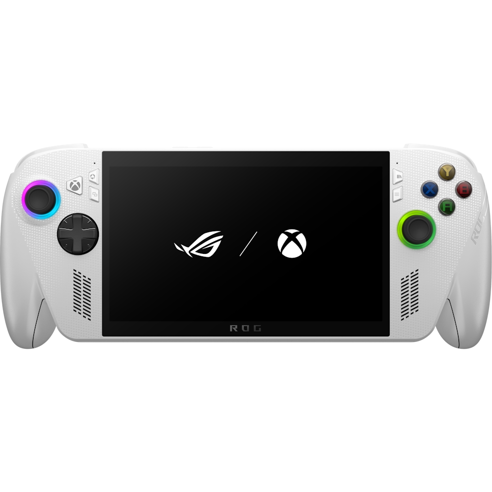 A large main feature product image of ASUS ROG Xbox Ally - 7" 120Hz, Ryzen Z2 A, 16GB/512GB - Gaming Handheld (White)