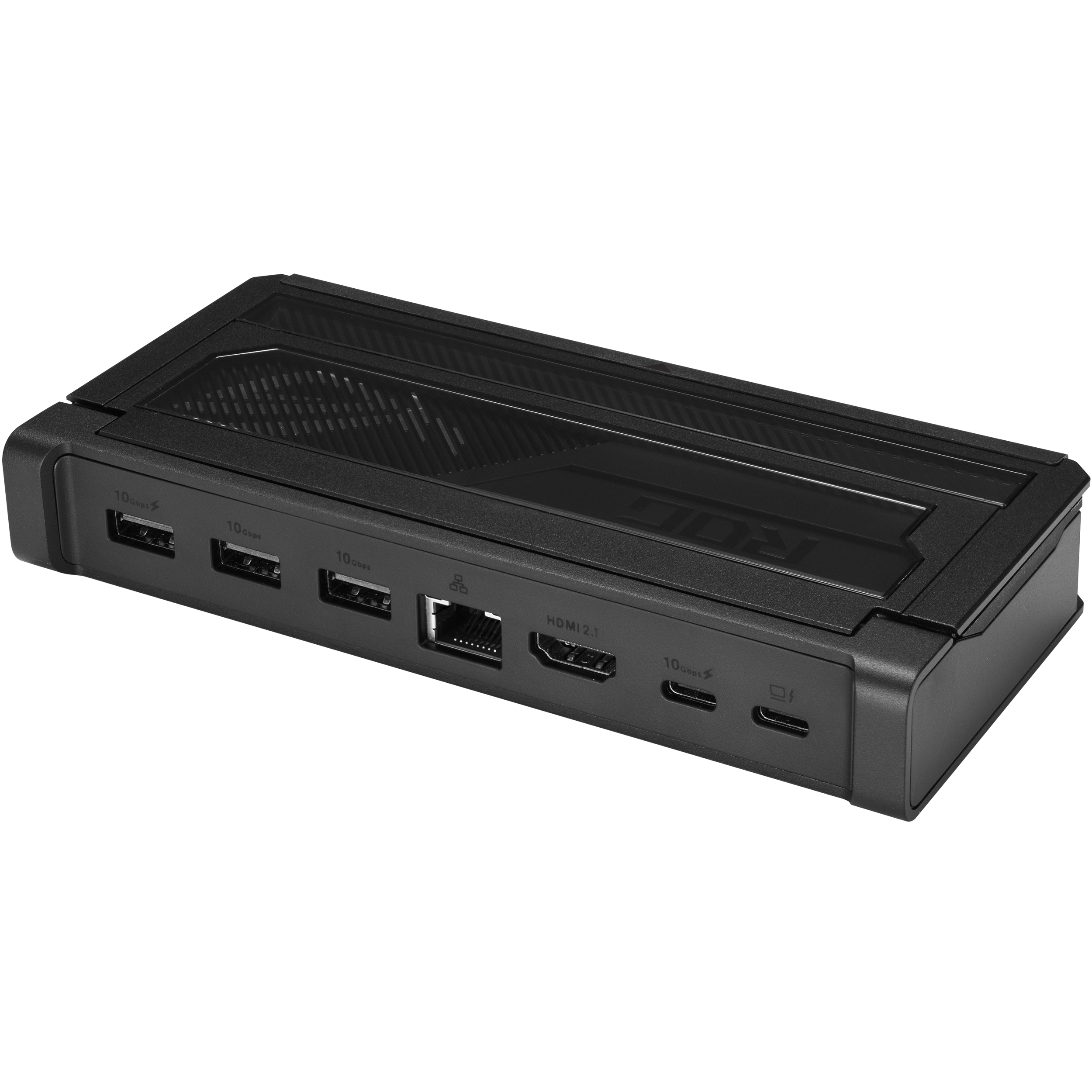 A large main feature product image of ASUS ROG Bulwark Dock DG300