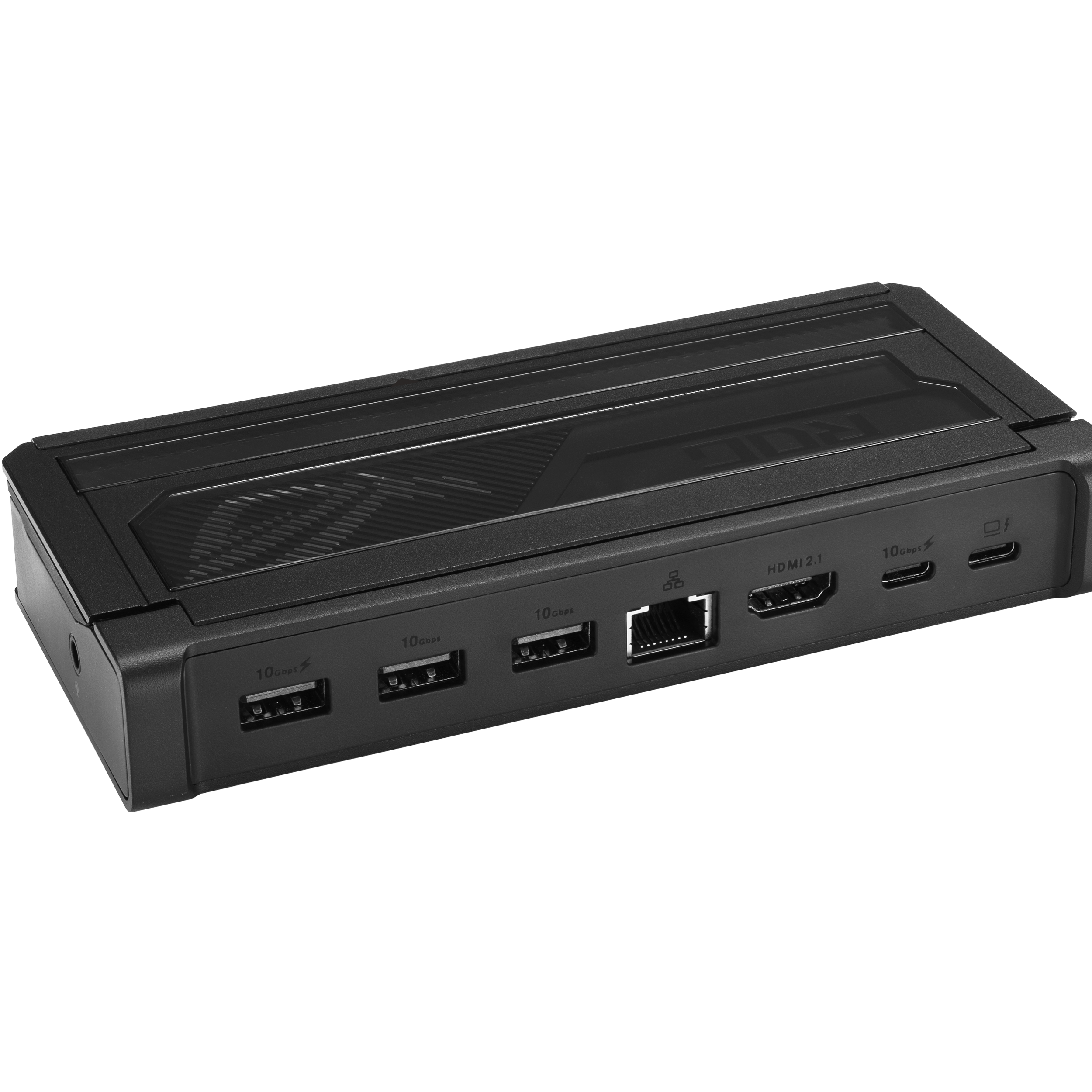 A large main feature product image of ASUS ROG Bulwark Dock DG300