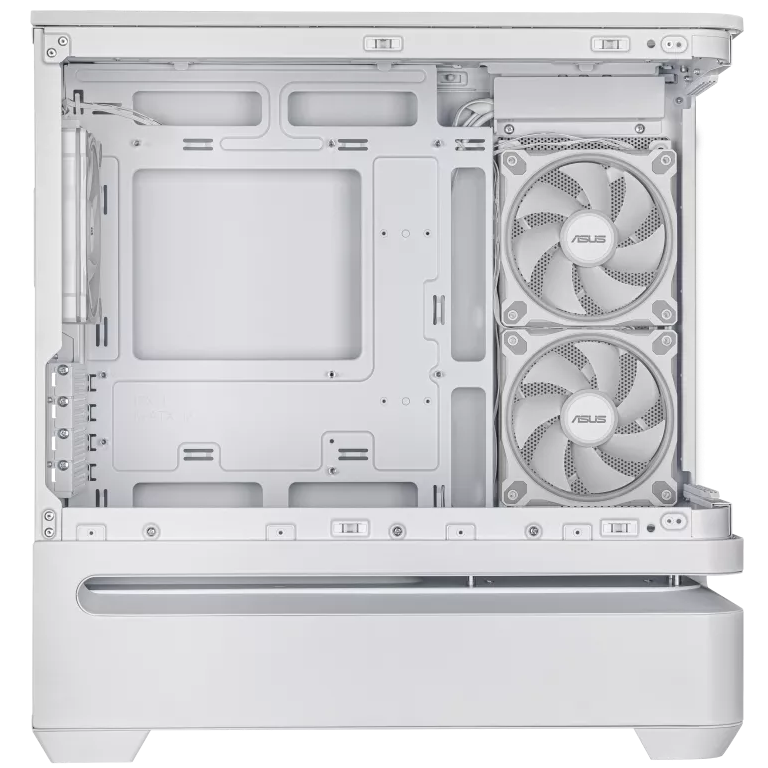 A large main feature product image of ASUS PRIME AP202 ARGB mATX Case - White