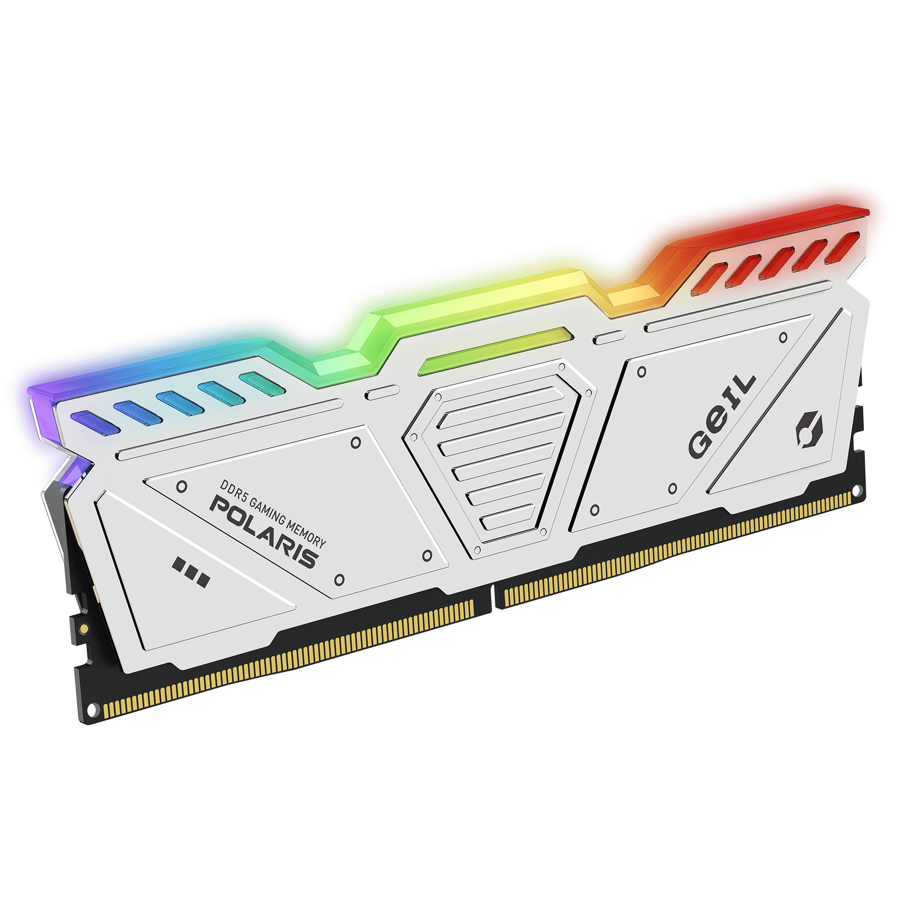 A large main feature product image of GeIL Polaris RGB 32GB Kit (2x16GB) EXPO DDR5-6000 C36 (White)