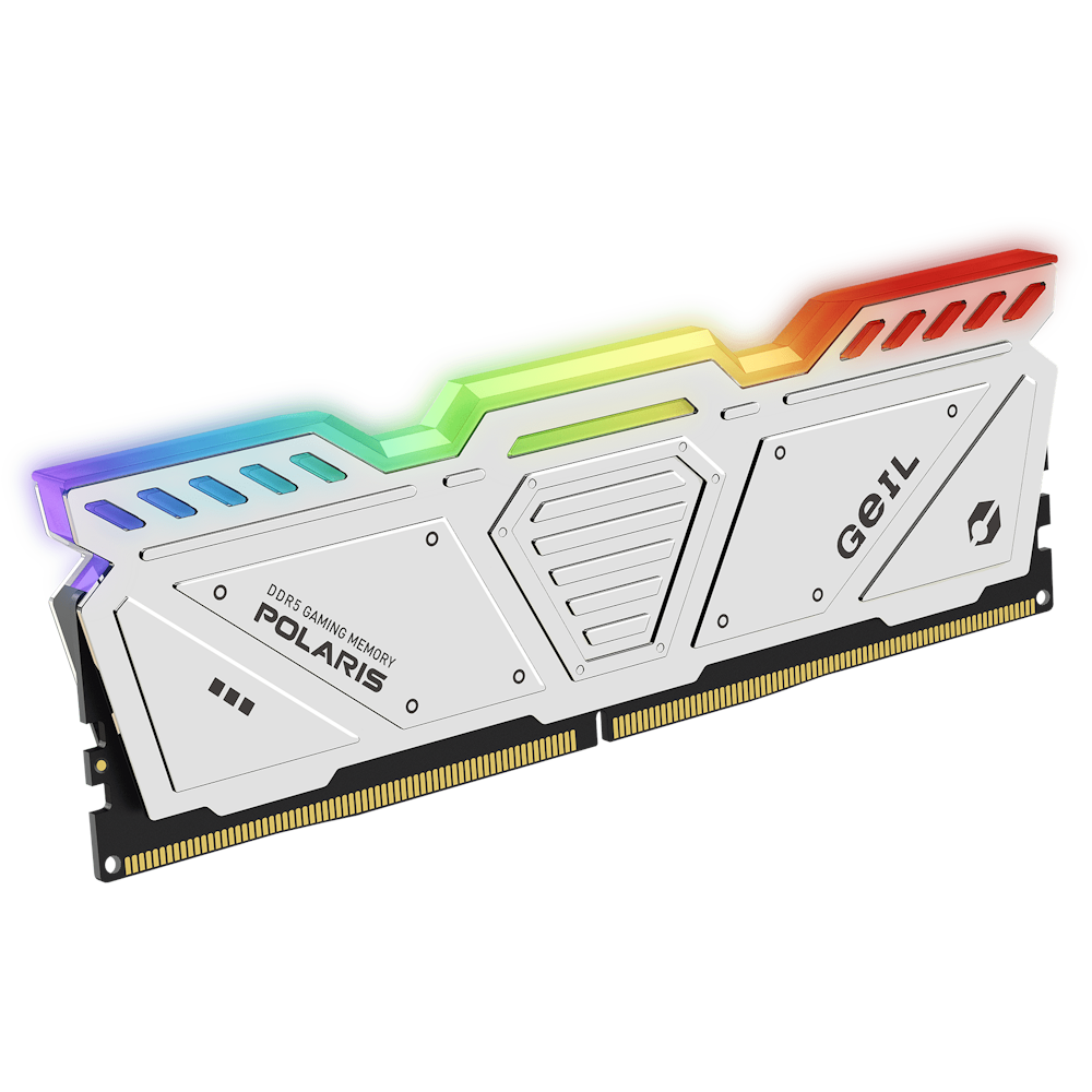 A large main feature product image of GeIL Polaris RGB 32GB Kit (2x16GB) EXPO DDR5-6000 C36 (White)