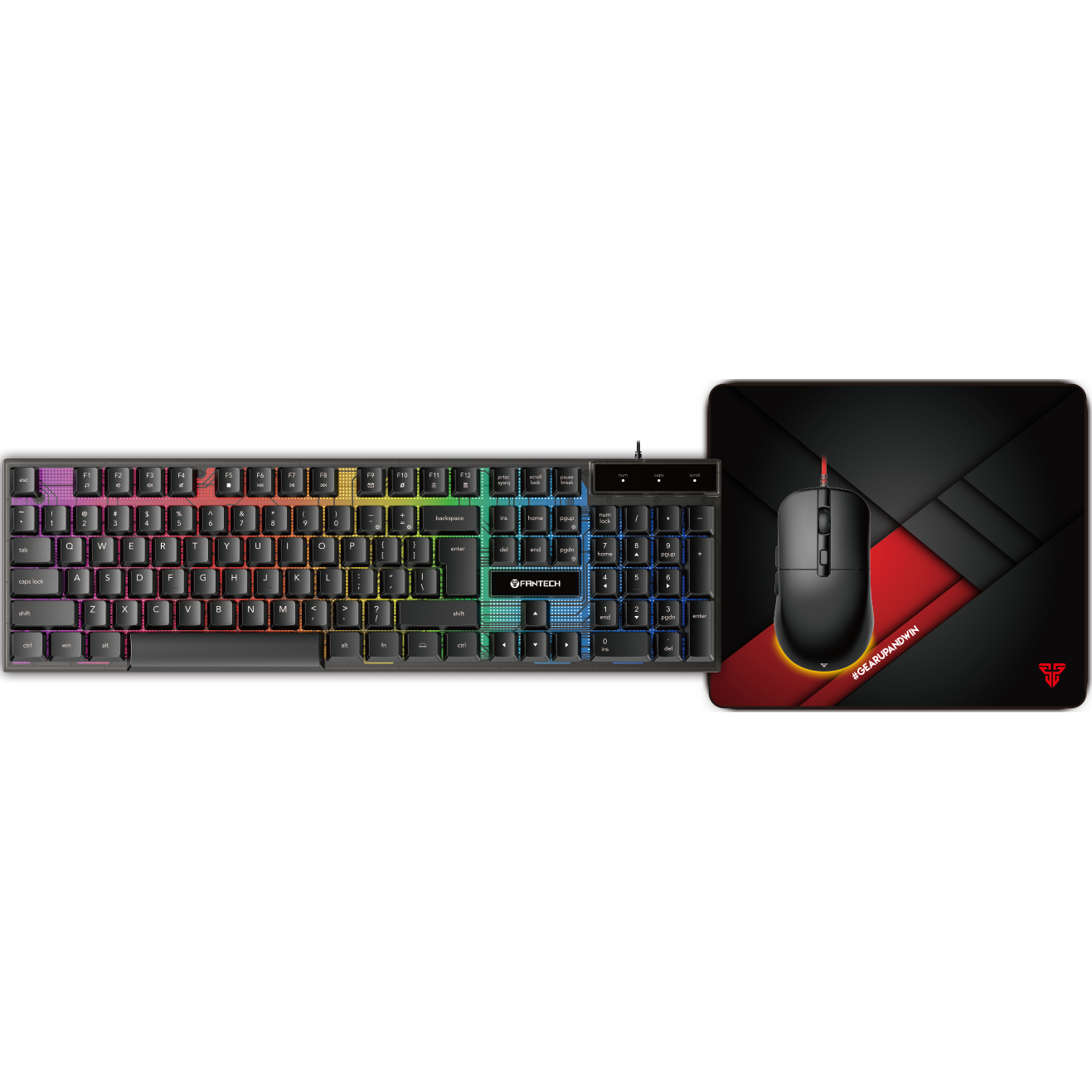 A large main feature product image of Fantech Gaming PC 3-in-1 Keyboard, Mouse & Mousepad Bundle