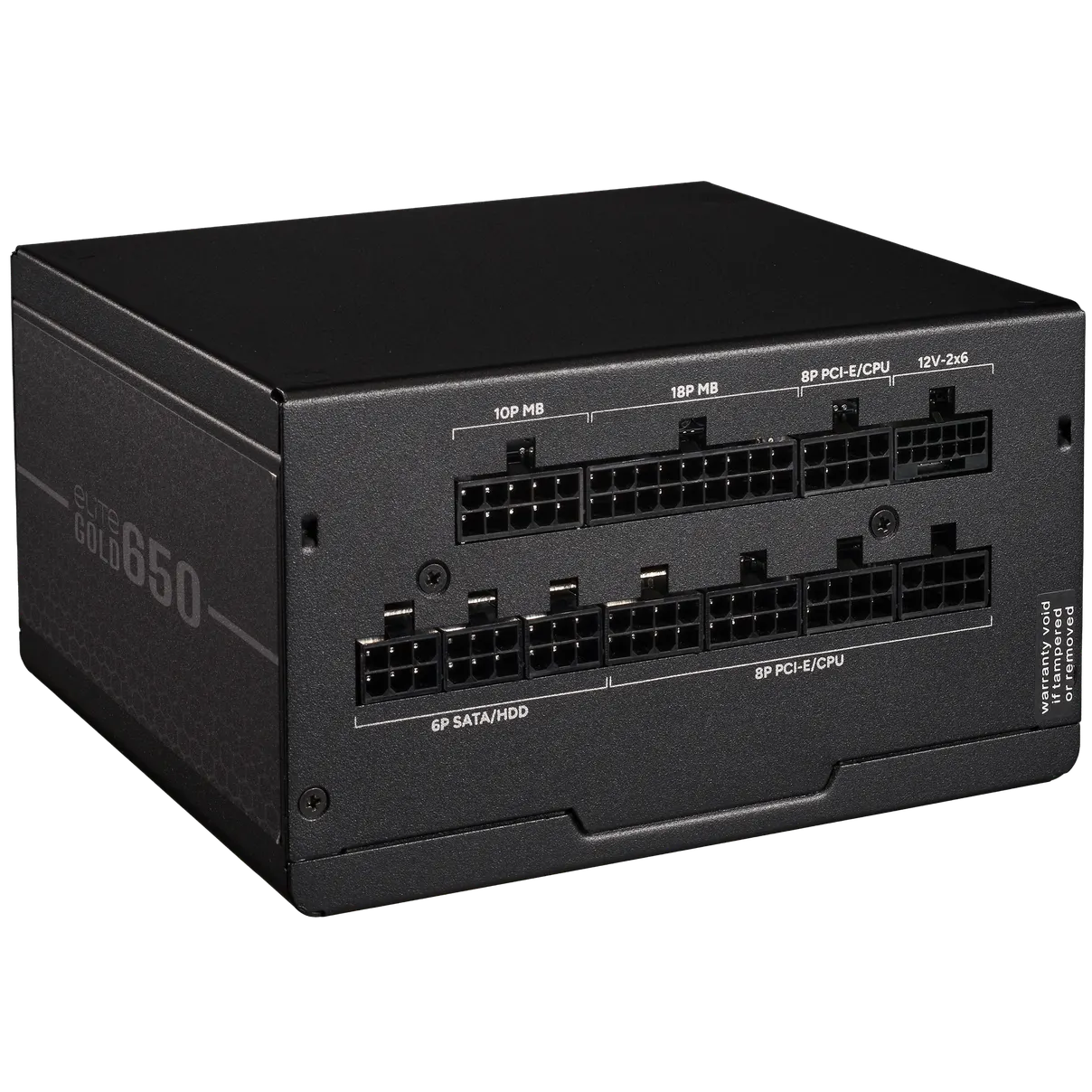 A large main feature product image of Cooler Master Elite Gold 650W ATX 3.1 Modular PSU