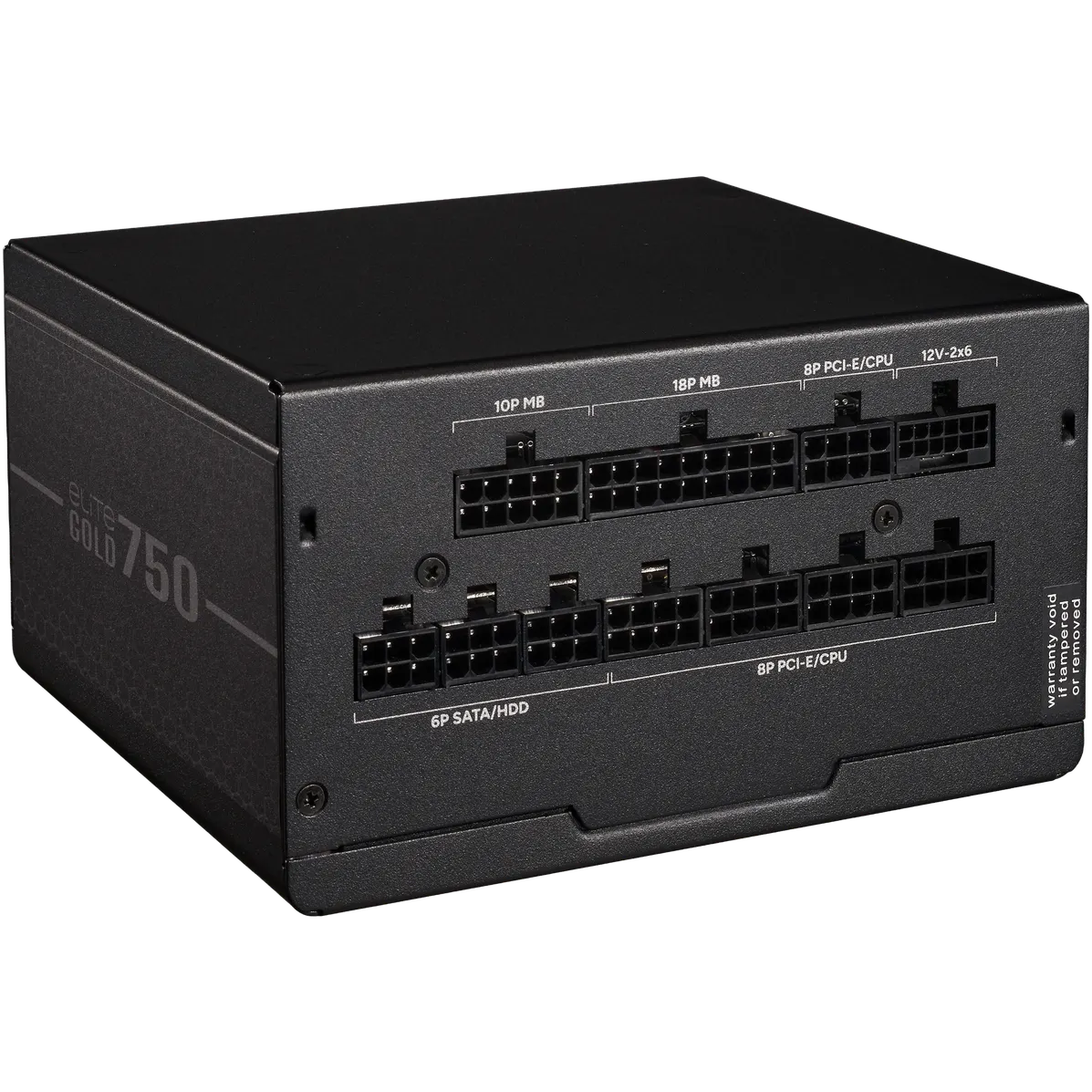 A large main feature product image of Cooler Master Elite Gold 750W ATX 3.1 Modular PSU