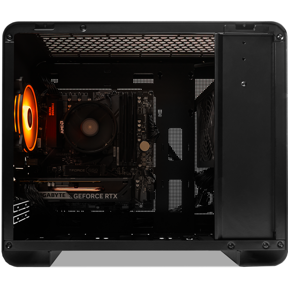 A large main feature product image of PLE Onyx RTX 5050 Prebuilt Ready To Go Gaming PC