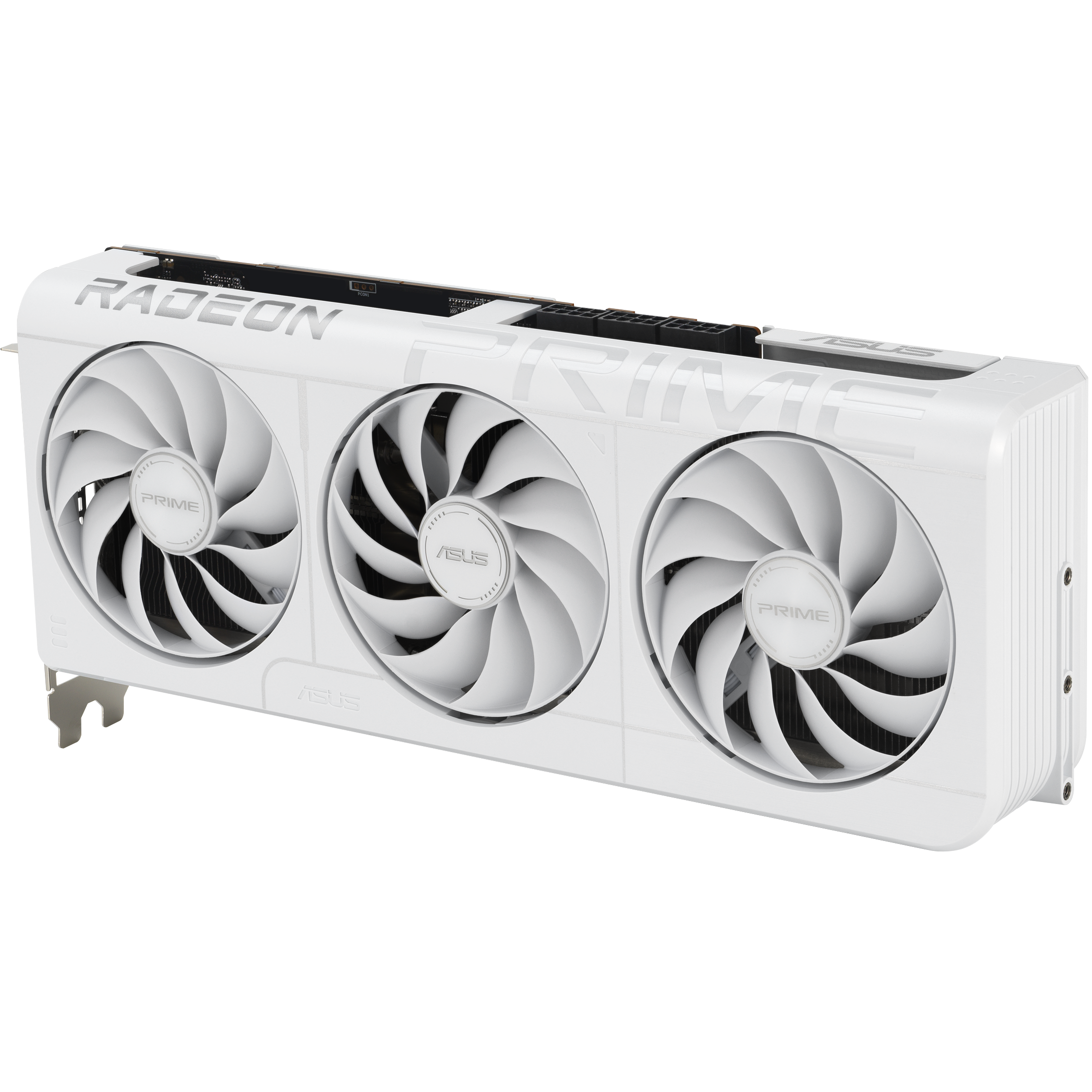 A large main feature product image of ASUS Radeon RX 9070 XT Prime OC 16GB GDDR6 - White